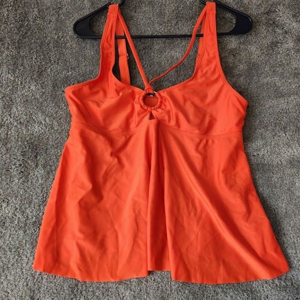 Blueming Swimsuit Top Womens XL Orange Front Cutout New With Tags